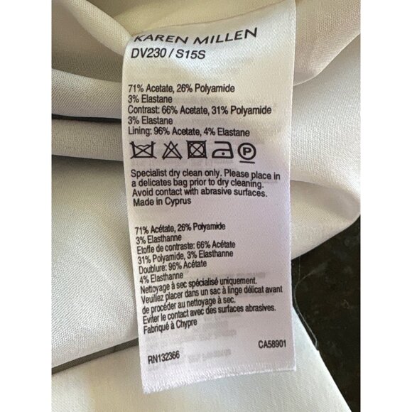 Karen Millen Painterly Check Midi Sheath Dress, Blue White Women's Size US 8 - Picture 10 of 10